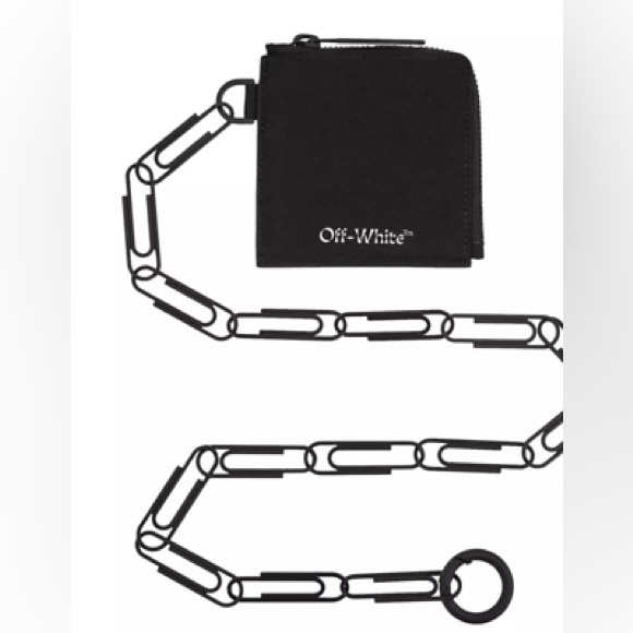 Off-White Logo Paperclip Wallet-On-Chain Black Virgil Abloh, NWT